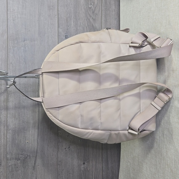 Kate Spade Ella Ksnyl Puffy  Warm Beige Padded Nylon Backpack - Picture 5 of 10